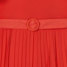 Ολόσωμη φόρμα πλισέ κόκκινη πιέτες με ασορτί ζώνη κορίτσι mayoral