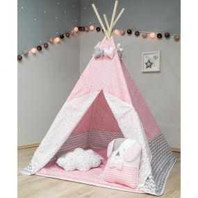 Παιδική χειροποίητη σκηνή Baby Star pink αστεράκια
