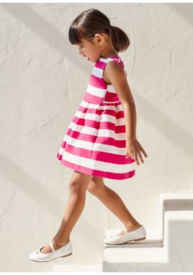 Mayoral Παιδικό Φόρεμα με ρίγες φούξια 22-03919-048