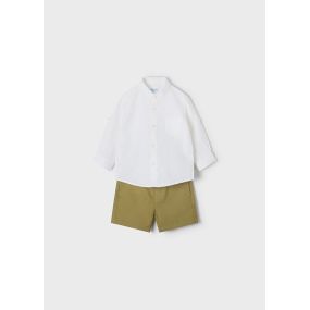 Mayoral Σετ με βερμούδα και πουκάμισο baby αγόρι 22-01231-018 Λαδί