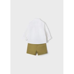 Mayoral Σετ με βερμούδα και πουκάμισο baby αγόρι 22-01231-018 Λαδί