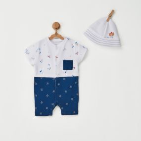 Φορμάκι με καπέλο Little Sailor navy για αγόρι